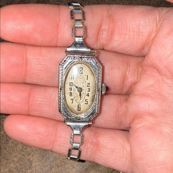 Vintage Accessories - Vintage 1920’s Ladies Silver Tone Wristwatch - Silver